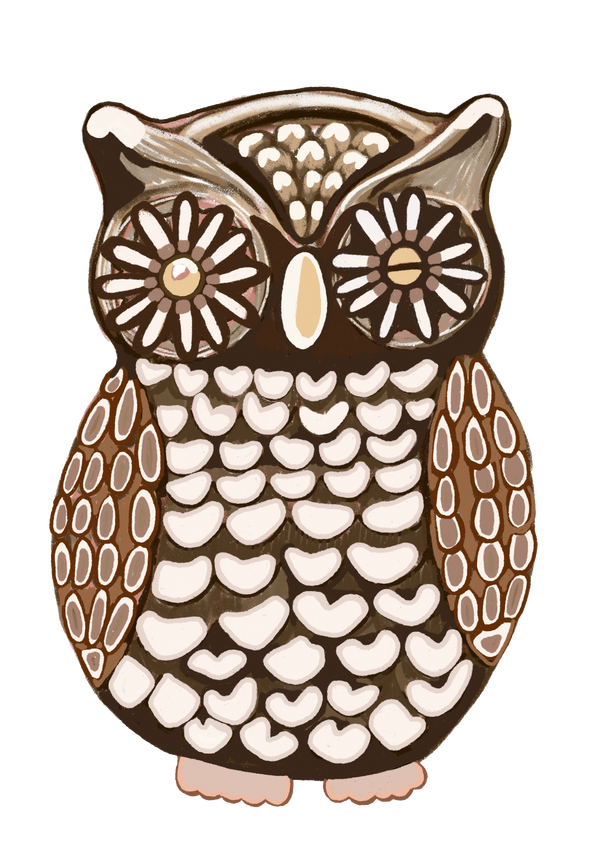 This is Flo, Coralie's Crafts & Gifts logo & the brand image, hand drawn for Coralie by a local artisan called Slumbermonkey Designs