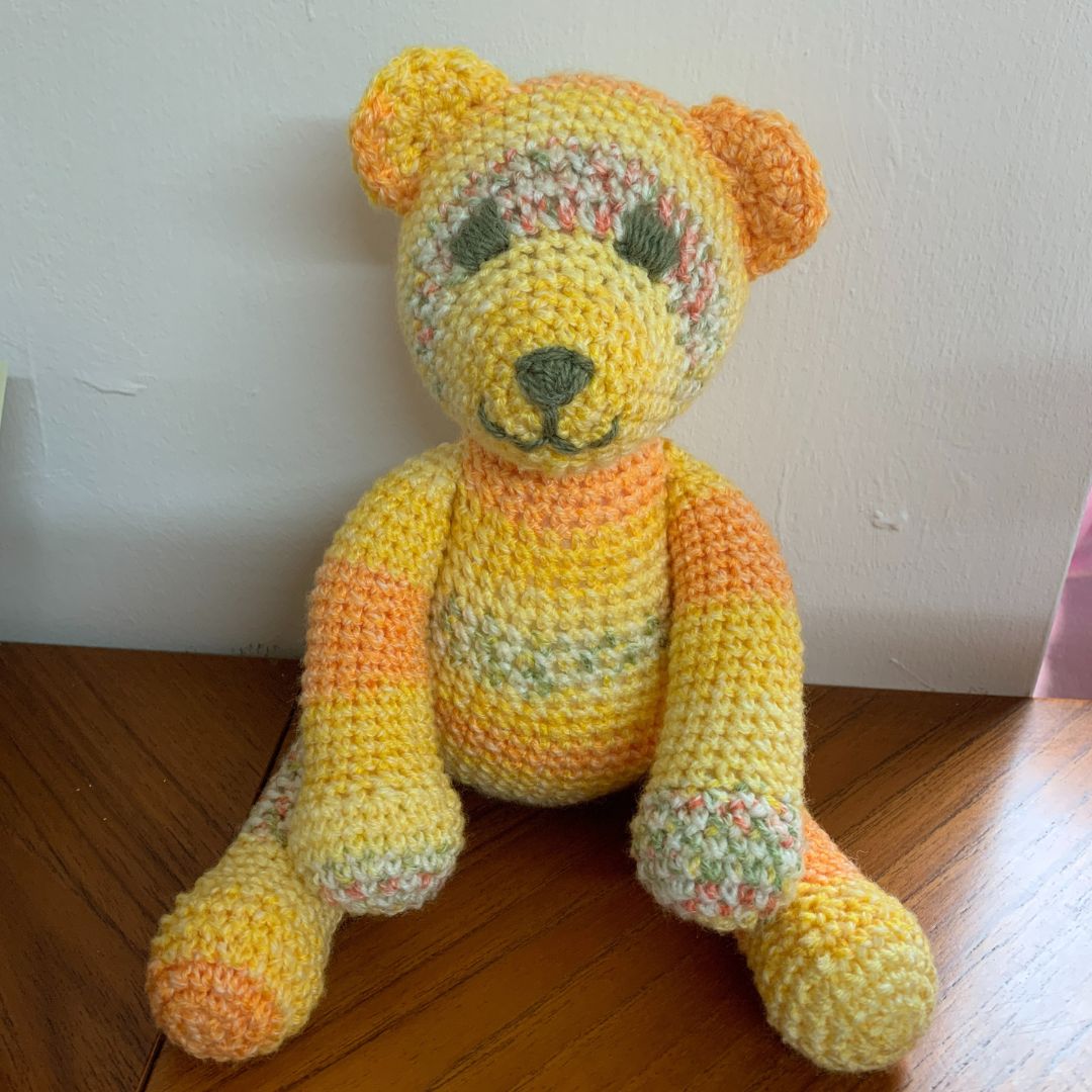 increase your skills, by joining us at our level 2 beginners crochet workshop, learn how to increase and decrease stitches, then progress onto making a teddy bear.