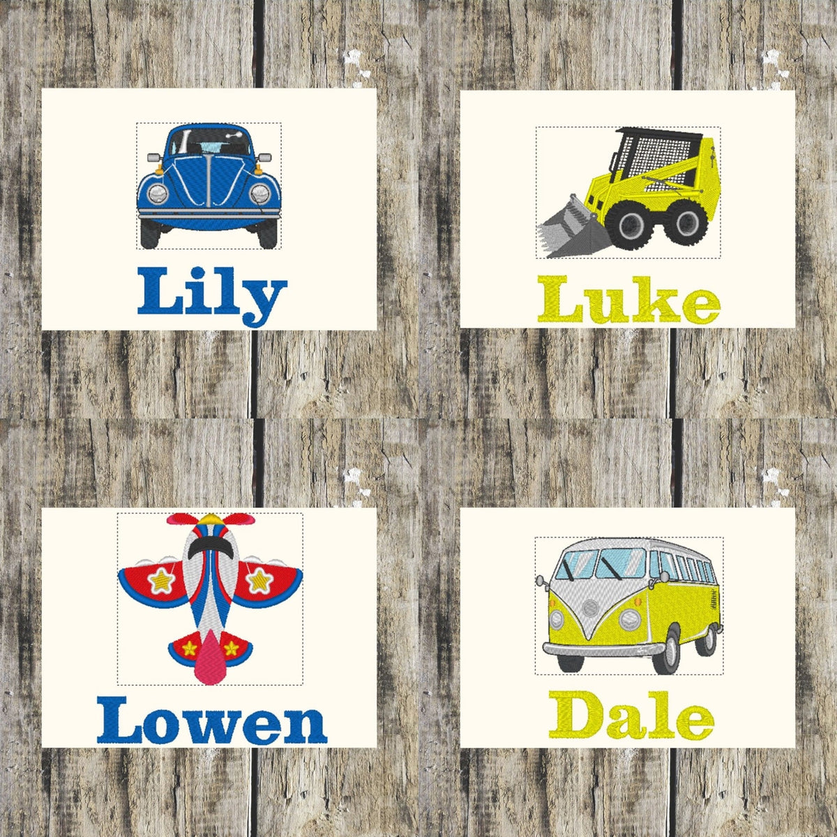 Beautiful personalised towels, with great transport embroidery designs, made by Coralie's Crafts & Gifts