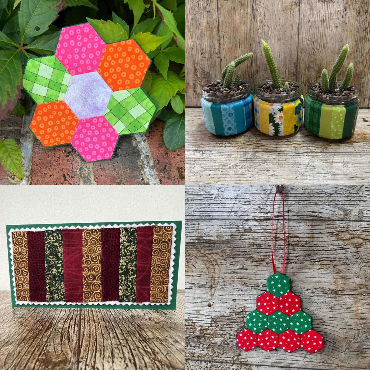 A wonderful photo showcasing the different types of Fabric workshops, by upcycling left over fabrics from Coralie's Crafts & Gifts