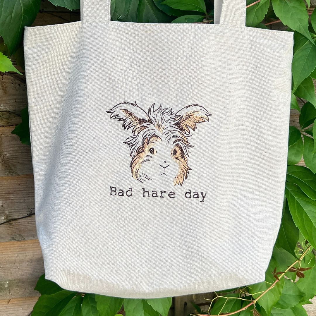 Here is a close up of the Bad hare day design. 