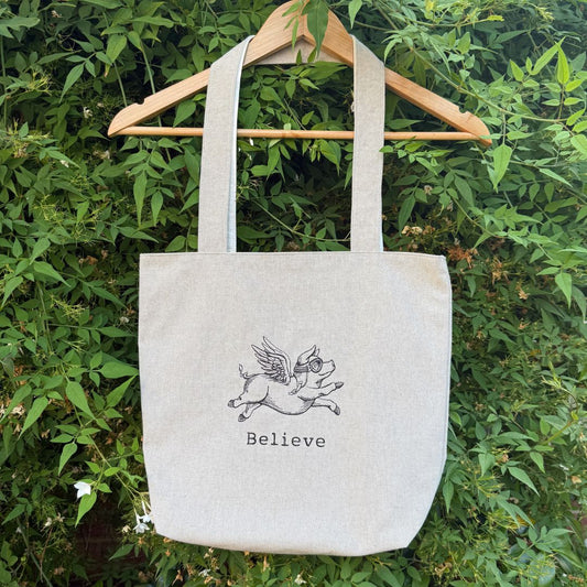 Believe Pig Tote Bag
