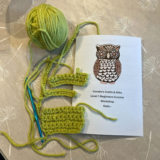 Level 1 Beginners Crochet workshop at The Hub on The Heath Café, based in Canford Heath Poole, a lovely environment to lean in.