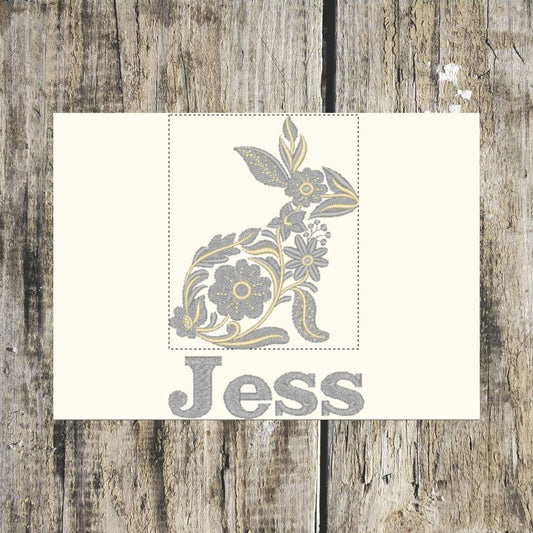 Floral Rabbit Personalised Towels