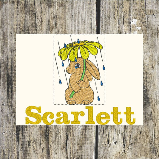 Flower Rabbit Personalised Towels