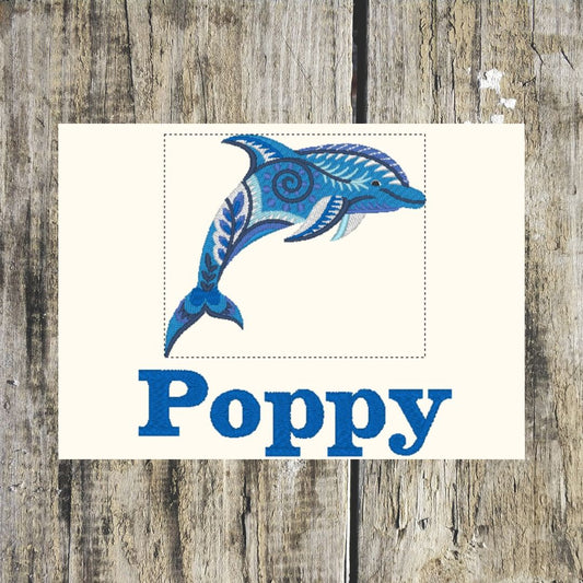 Beautiful dolphin design with a name added that can be embroidered onto hand towels, bath towels, bath sheets and hooded towels to order. 