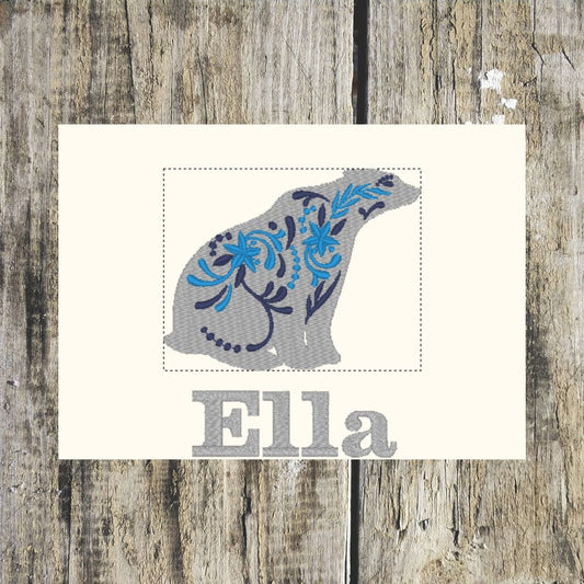 Funky Polar bear light colour combination that will be embroidered onto dark towels o to stand out on hand towels, bath towels, bath sheets, and hooded towels.