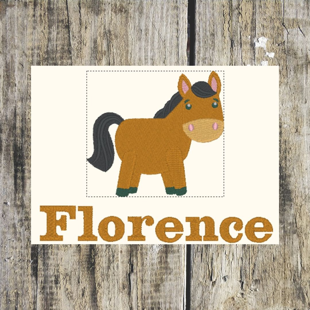 This lovely horse can be personalised with a name and embroidered onto hand towels, bath towels, bath sheets and hooded towels