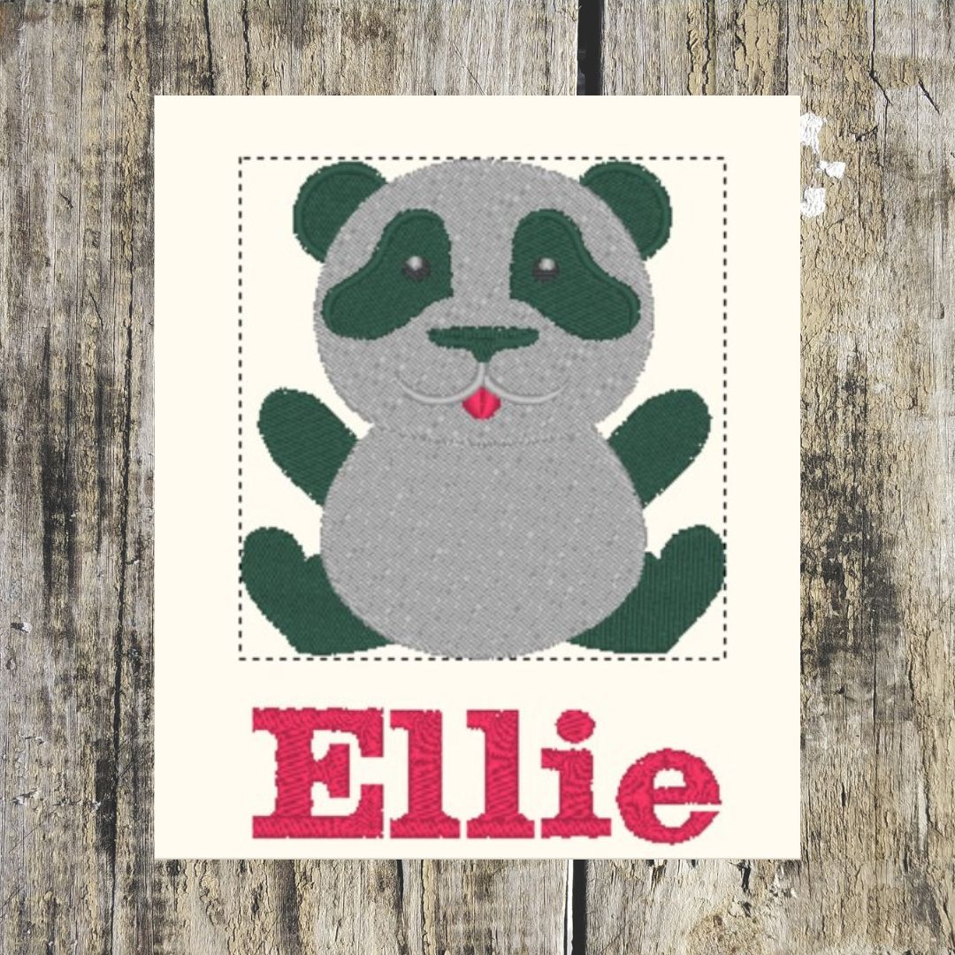 This lovely panda design is fabulous when personalised with a name and then can be embroidered onto hand towels, bath towels, bath sheets and Hooded towels. 