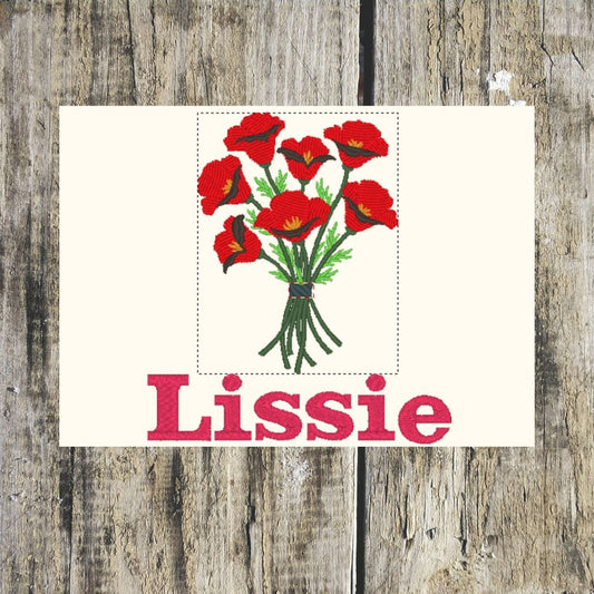 Poppy Bouquet Personalised Towels
