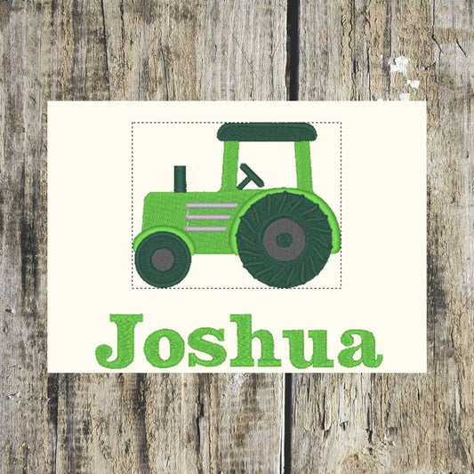 This beautiful green tractor, is personalised with a name underneath, and can be embroidered onto Hand towels, bath towels, bath sheet and hooded towels. 